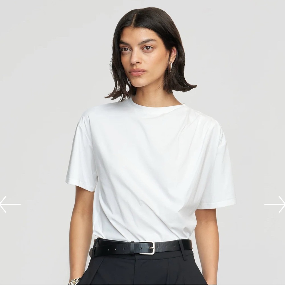 Modern Citizen Roen Jersey Draped Tee – Size Large – White. NWOT